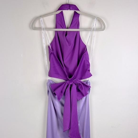Elliatt | Halter Neck Back Bow Avril Maxi Dress Gown Lilac & Orchid | S - Picture 10 of 15